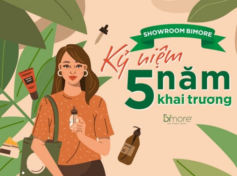 Mỹ phẩm xanh BiMore kỷ niệm 5 năm khai trương showroom đầu tiên