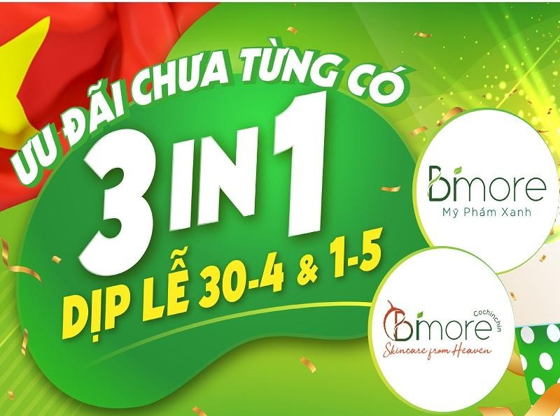 Chương trình khuyến mãi đặc biệt chào mừng lễ 30/4 của Mỹ phẩm xanh BiMore