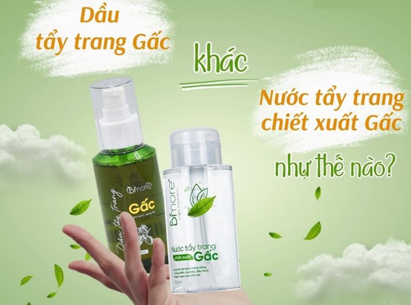 So sánh nước tẩy trang chiết xuất gấc và dầu tẩy trang gấc của Bimore  