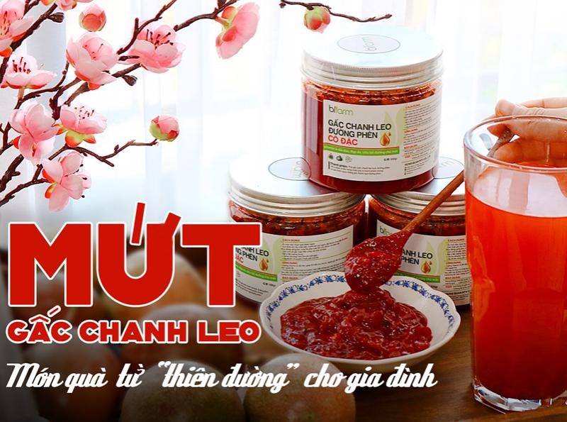 Tết này mang quà về cho mẹ thì đừng quên hũ gấc chanh leo đường phèn cô đặc nhé!