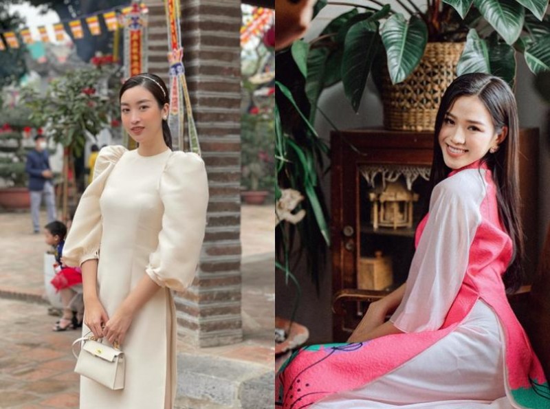 Cứ mỗi dịp Tết đến Xuân về là dàn hoa hậu Việt Nam lại diện áo dài đẹp như thế này đây
